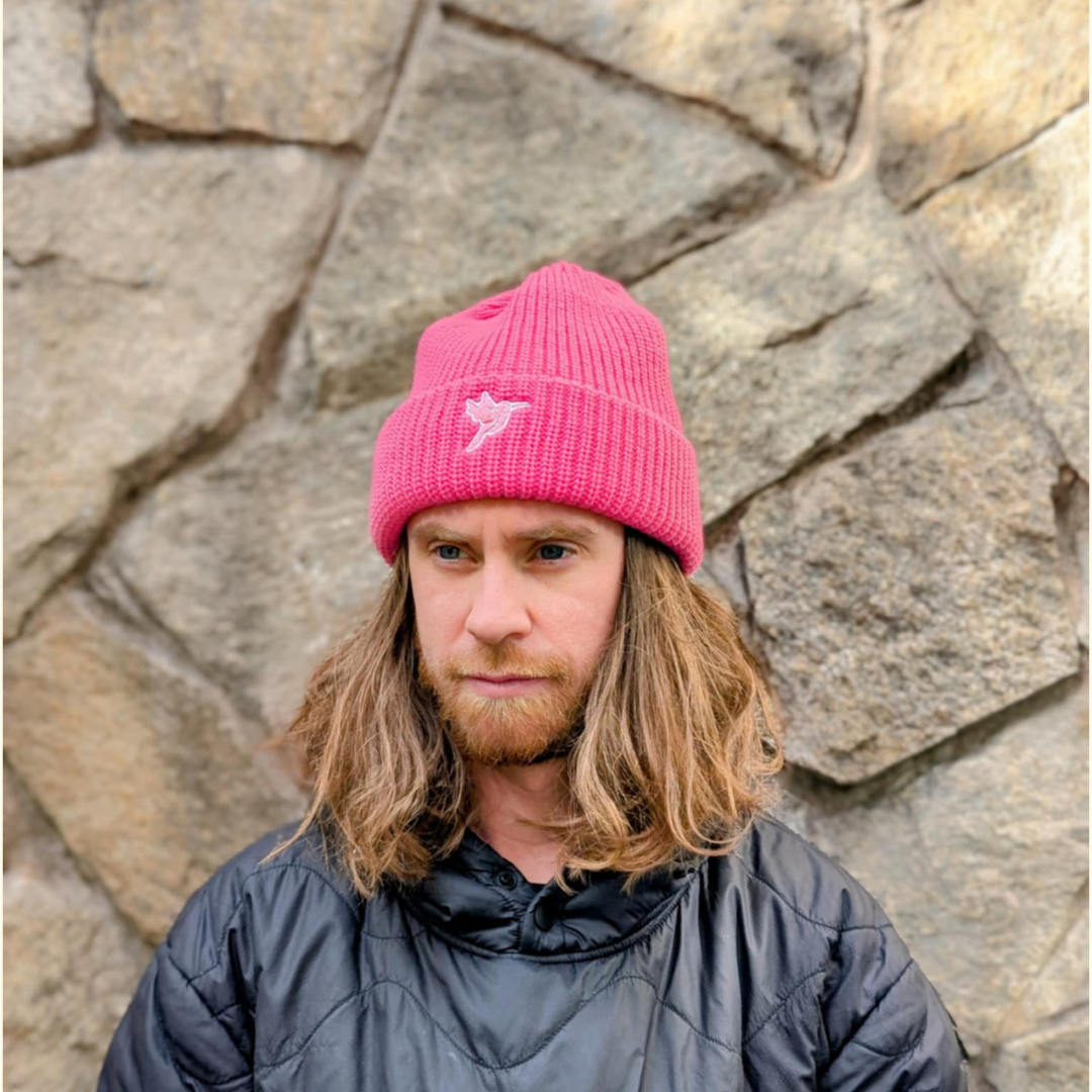Lazy Larry Beanie Hot Pink / White