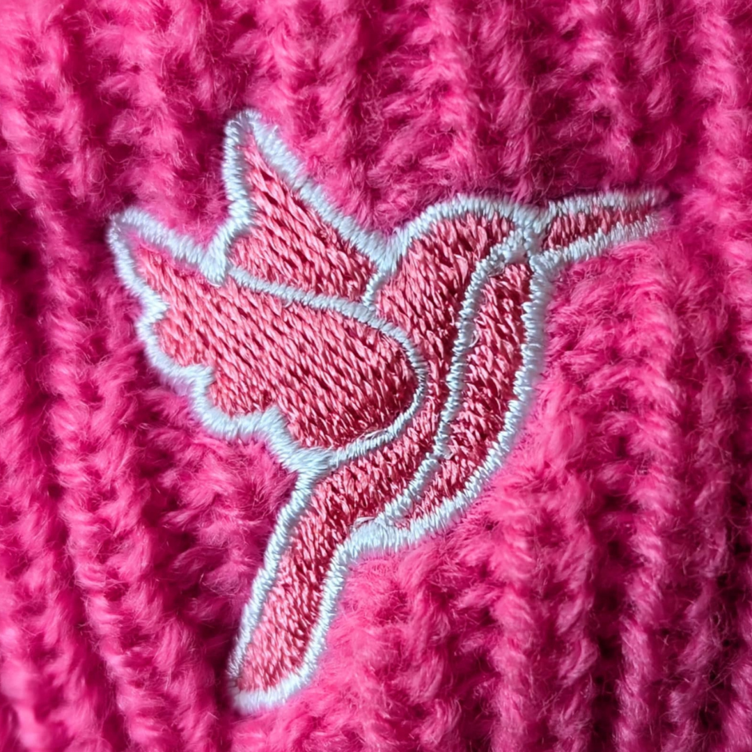 Lazy Larry Beanie Hot Pink / White