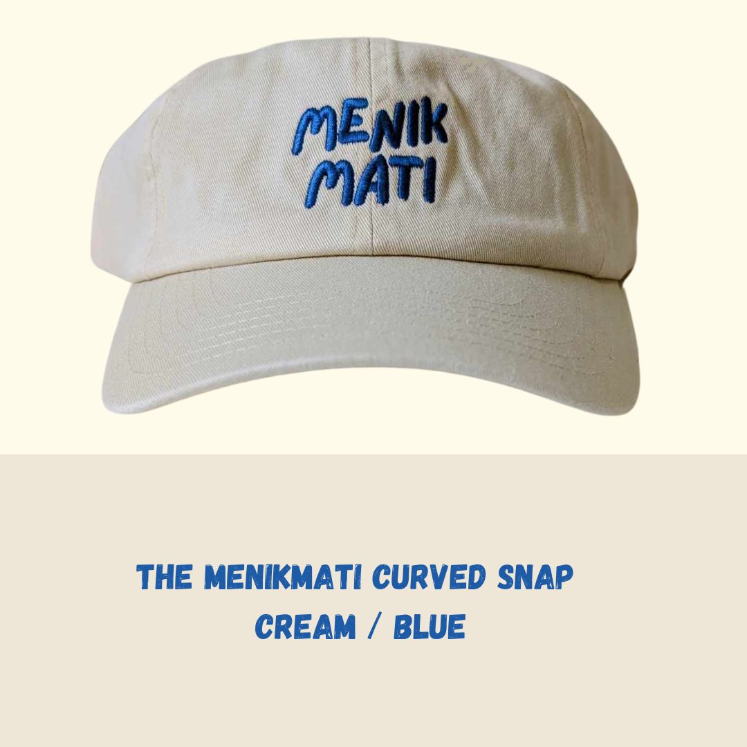 The Menikmati - Curved Snap - Cream/Blue