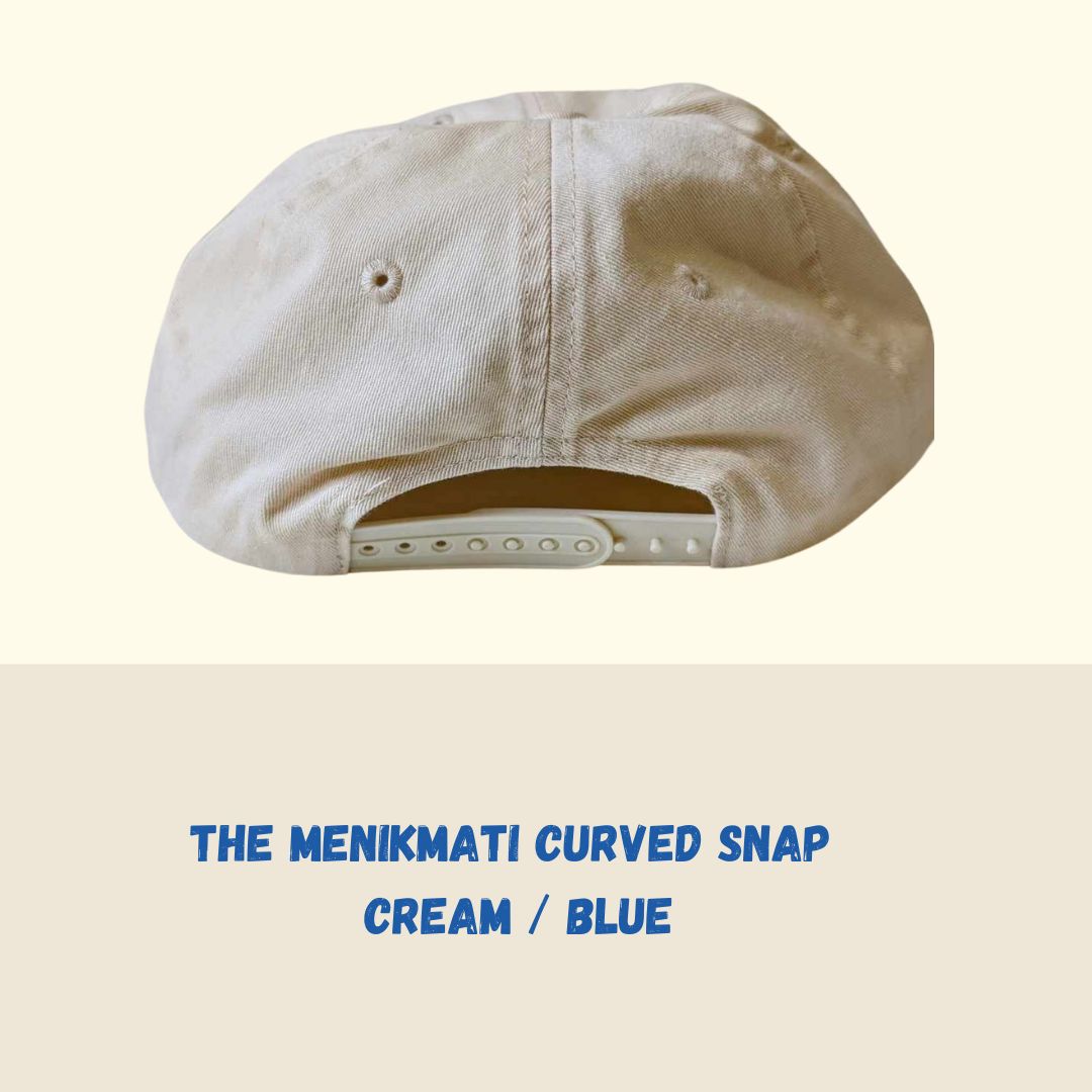 The Menikmati - Curved Snap - Cream/Blue