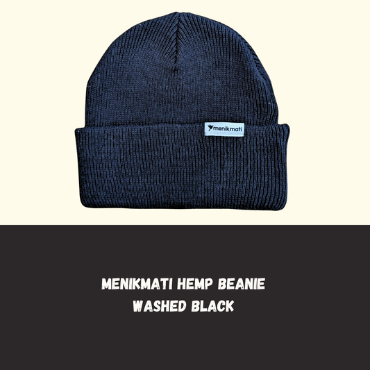 Menikmati Hemp Beanie - Washed Black
