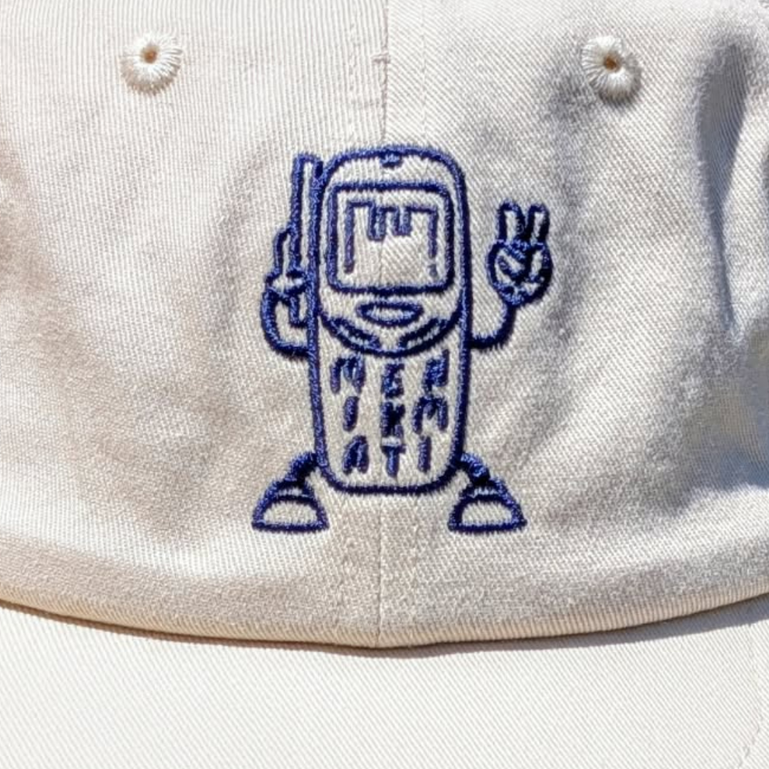 Nu Fone Who Dis?  Curved Buckle - Cream / Navy