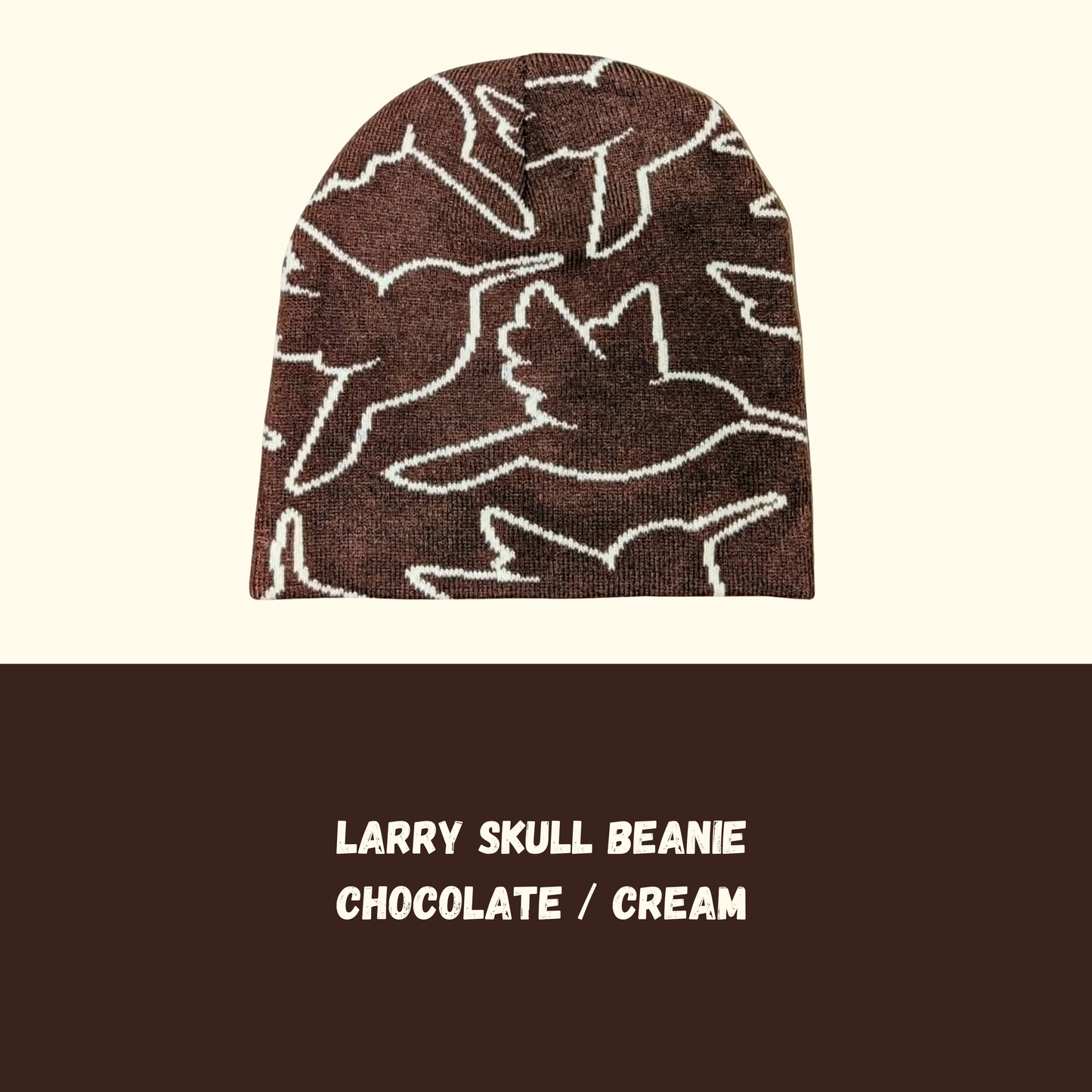 Larry Skull Beanie Chocolate / Cream