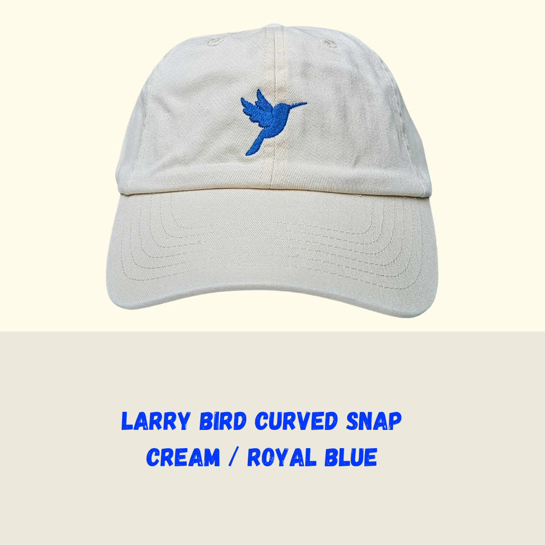 Larry Bird - Curved Snap - Cream/Royal Blue
