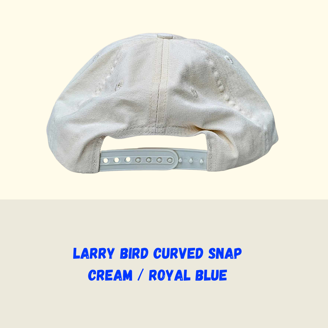 Larry Bird - Curved Snap - Cream/Royal Blue