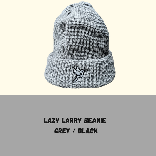 Lazy Larry Beanie Grey / White