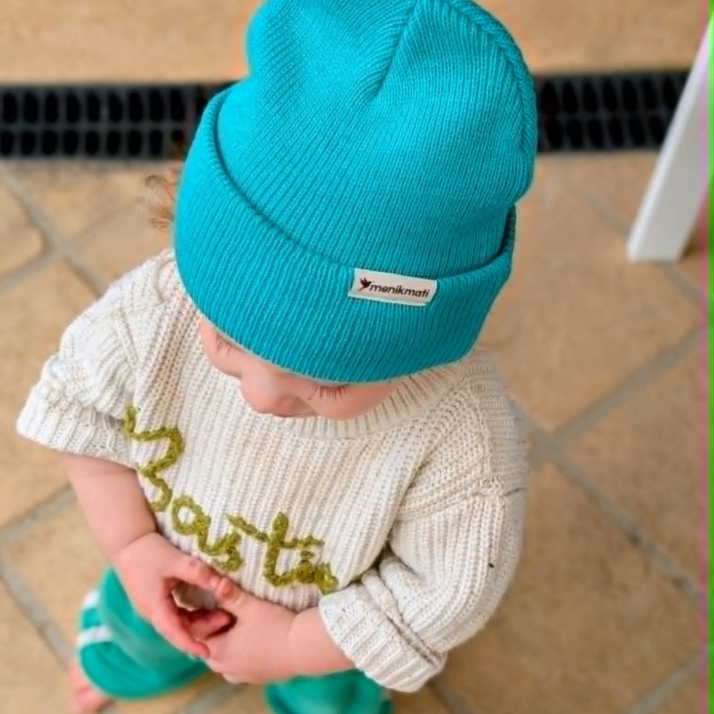 Kids Cuffed Beanie - Turquoise