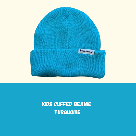 Kids Cuffed Beanie - Turquoise