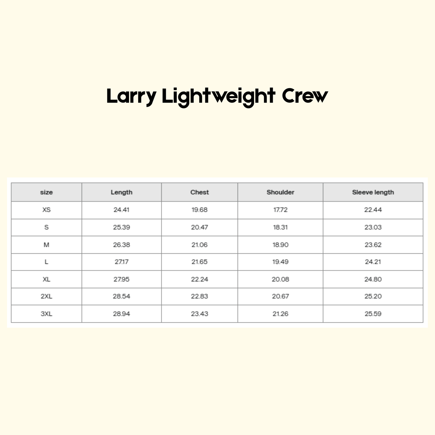 Larry Lightweight Crew - Cream/Cream (SALE)